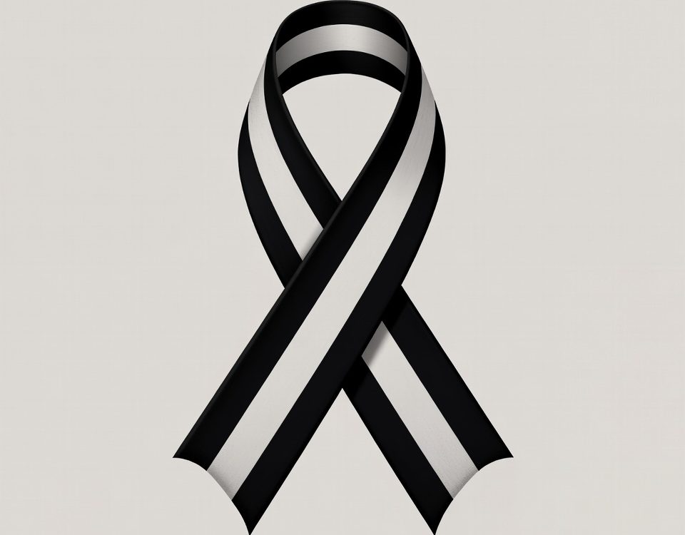 A black and white ribbon to sensitize about bipolar disorder